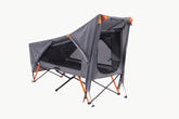 Single Easy Up Stretcher Tent, Powder Coated Steel Frame, Ultra-fine Mesh, Internal pockets, Ripstop Waterproof Fly, Heavy Duty Carry Bag with Handles (200x80x145cm)